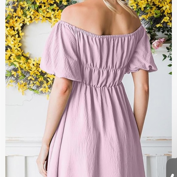 WOMEN’S SZ SMALL OFF THE SHOULDER PINK DRESS. MEROKEETY. #256 - Picture 3 of 4